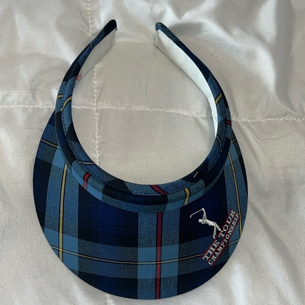 Tour Championship Blue Plaid Golf Visor One Size USA